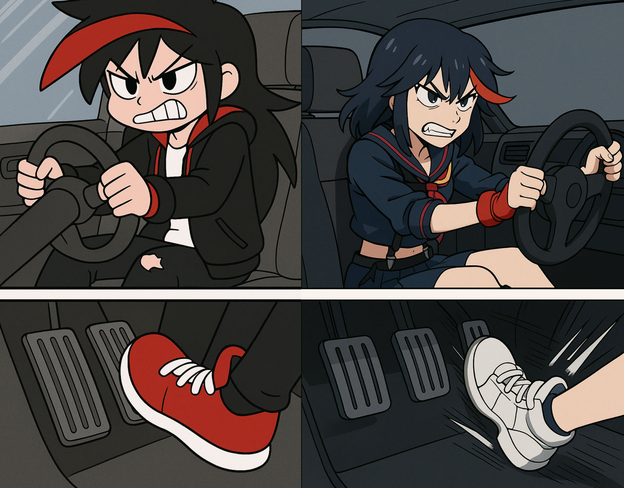 Katie vs Ryuko by PedalQueen on DeviantArt
