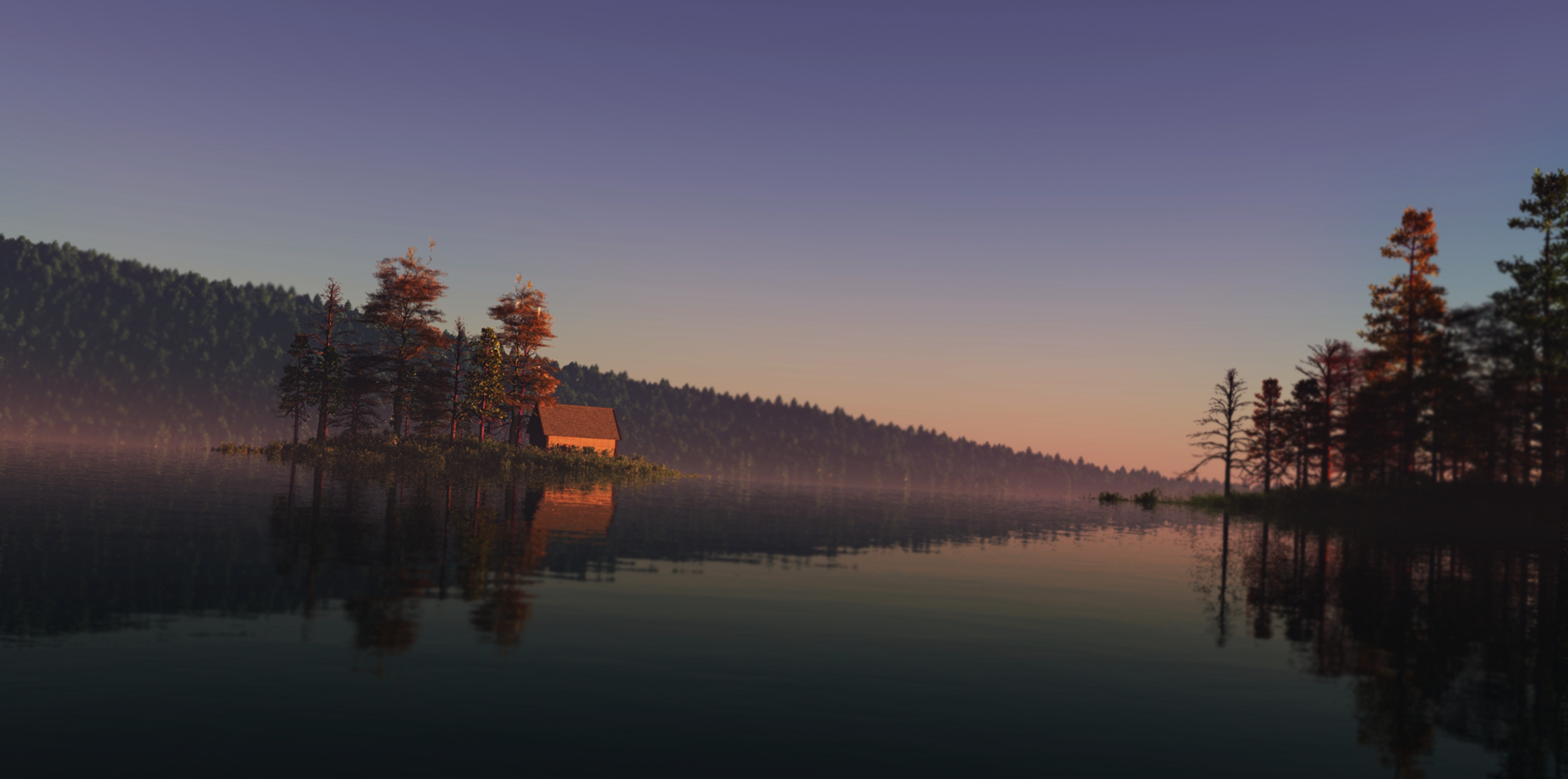 Lake at Dawn with Focus