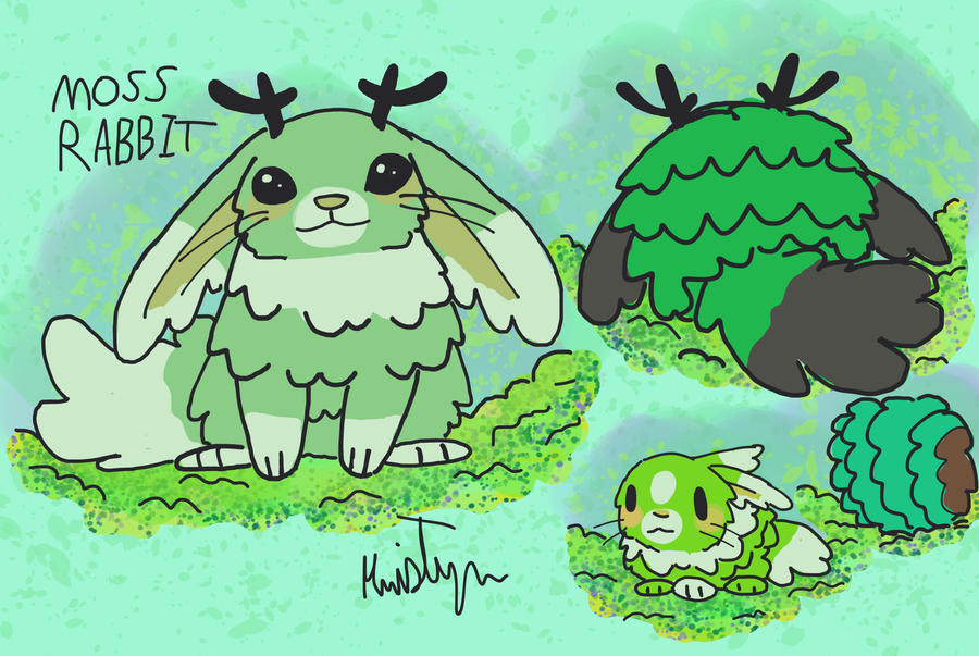 Moss Rabbit by Friendlyfoxpal on DeviantArt