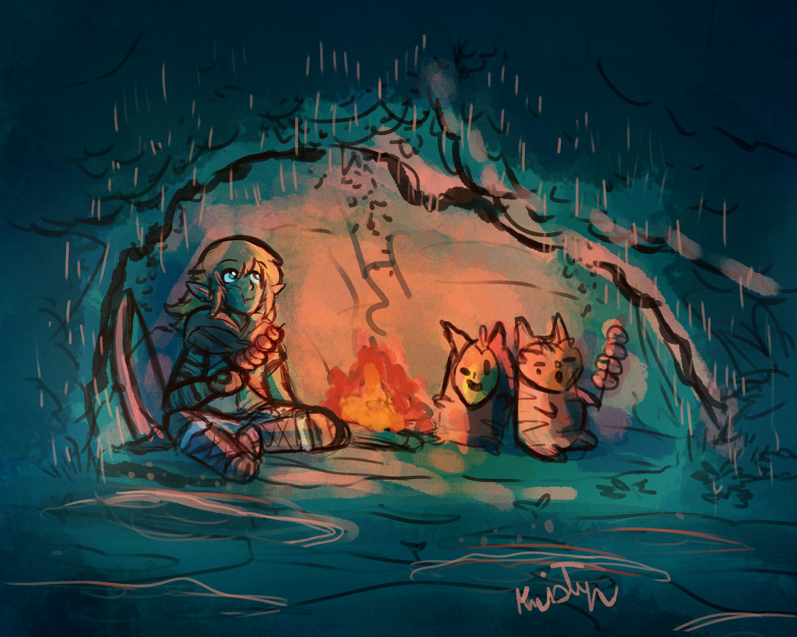 Waiting Out The Rain by Friendlyfoxpal on DeviantArt