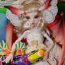 BJD Doll Pastel Bonnet Lady Dragon with Lizard