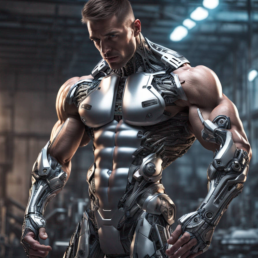 Muscle cyborg man by Lovevelo35 on DeviantArt