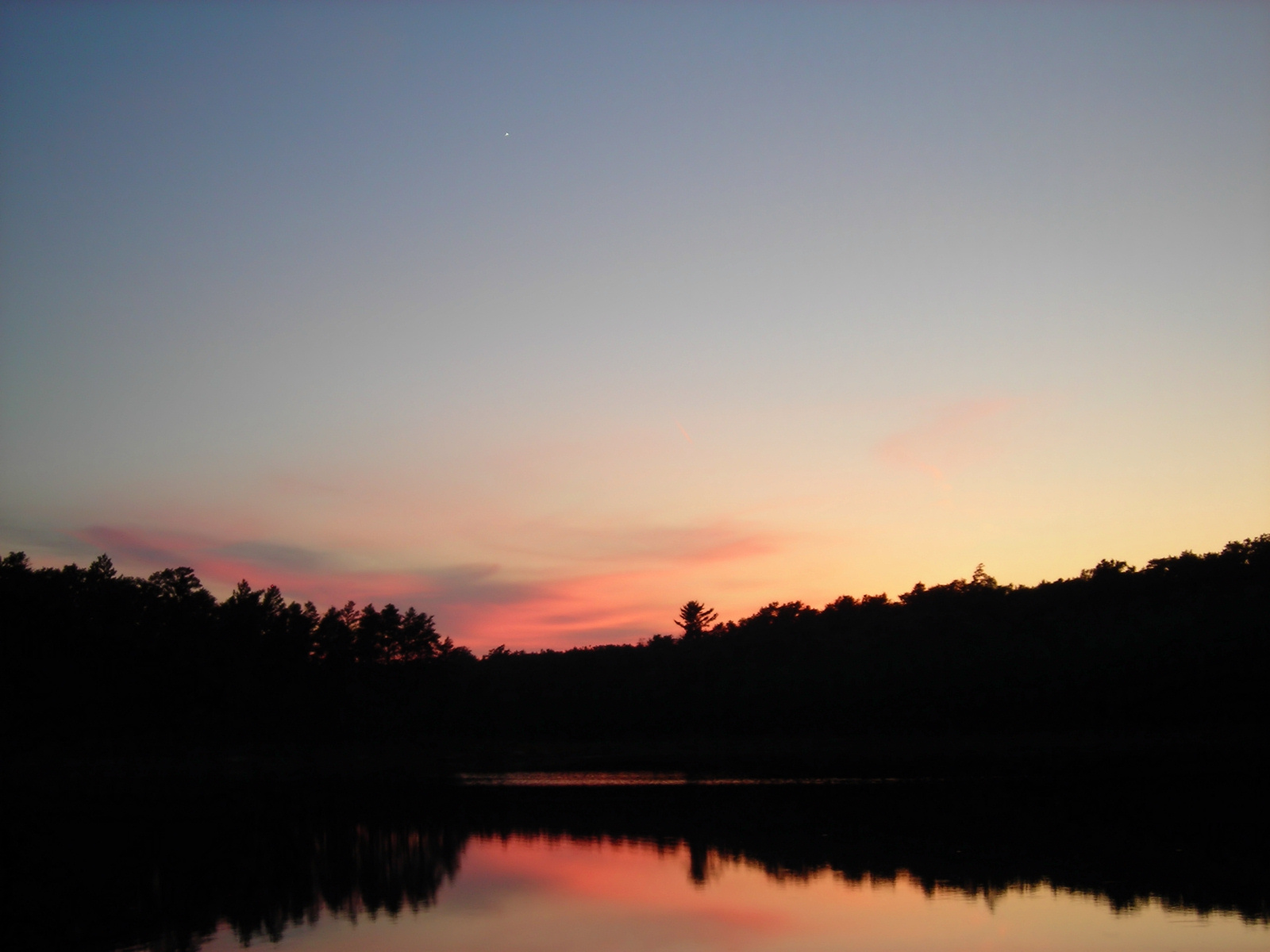 Venus Over Lake at Sunset