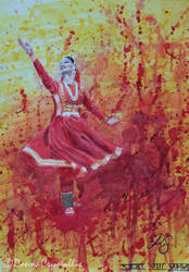 Kathak Dancer Watercolour