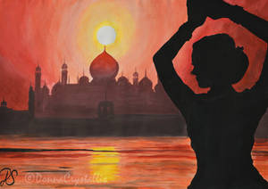 India inspired watercolour painting
