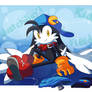 Unclothed Klonoa sitting down