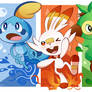 Sobble, Scorbunny, and Grookey