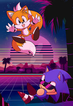 Sonic and Tails Vaporwave