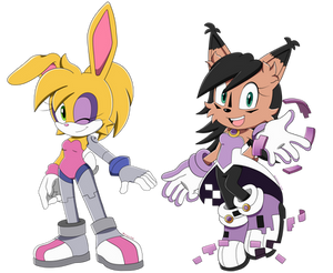 Commission: Bunnie and Nicole in Sonic X