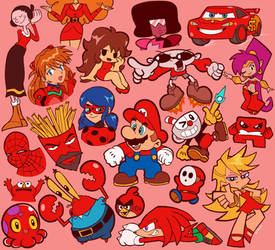 Red characters