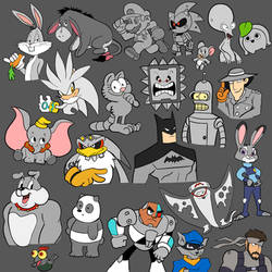 Gray characters