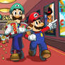 Mario and Luigi at the Yoshi Theater