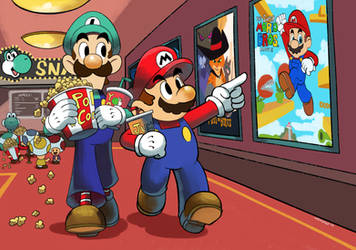 Mario and Luigi at the Yoshi Theater