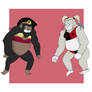 Wonder Woman and Harley gorillas