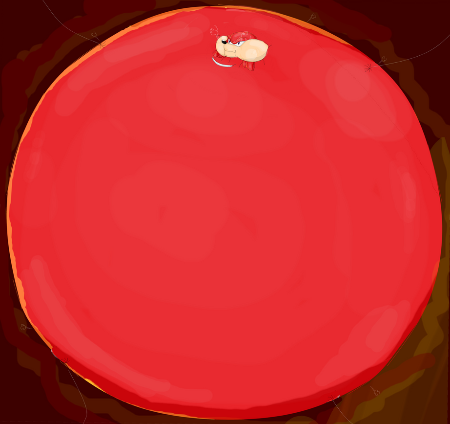 Great Red Guardian Bed (Inflated Knuckles) by InflationTime on DeviantArt