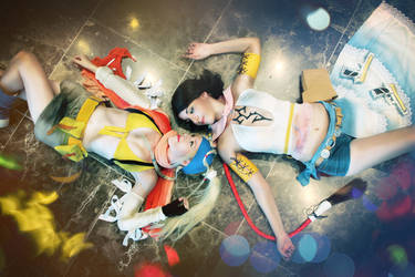 Rikku and Yuna cosplay final fantasy x2 cosplay by Lunathecatchan