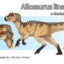 Allosaurus lineart + shaded base