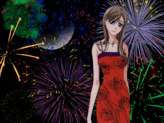 Orihime and fireworks