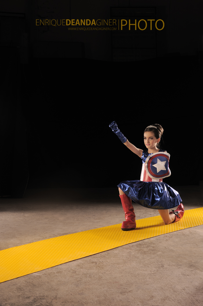 Girl With Captain America costume