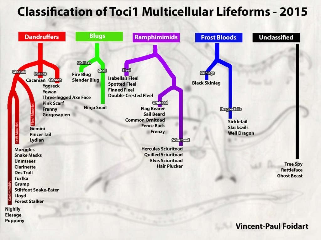 Classification of Toci1 Multicellular Lifeforms by Tapejara