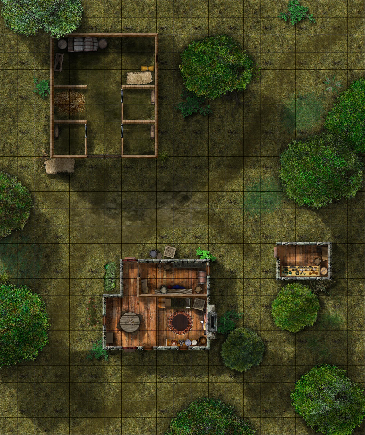 Barn Combat Map Small Cottage w/ Barn Battlemap by alecm on DeviantArt