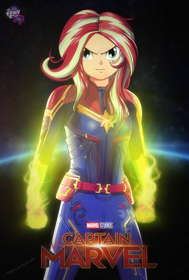Marvel Sunset Sunset Shimmer Capitan Marvel by ngrycritic on DeviantArt