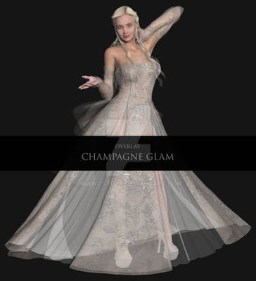 Champagne Glam, 3D rendered character- Overlay