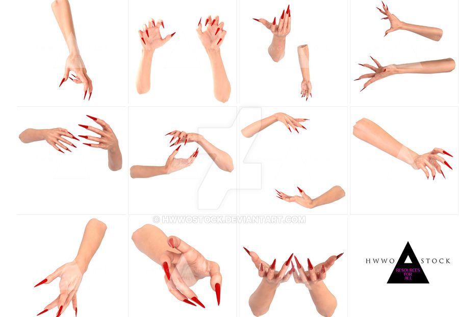 Red Nail Claws - Hand Overlays by HWWOStock on DeviantArt