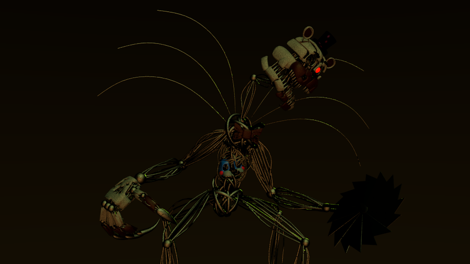 Concept Art For Twisted Freddy And Twisted Bonnie - Molten Freddy Full  Body, HD Png Download - 382x833(#1578657)