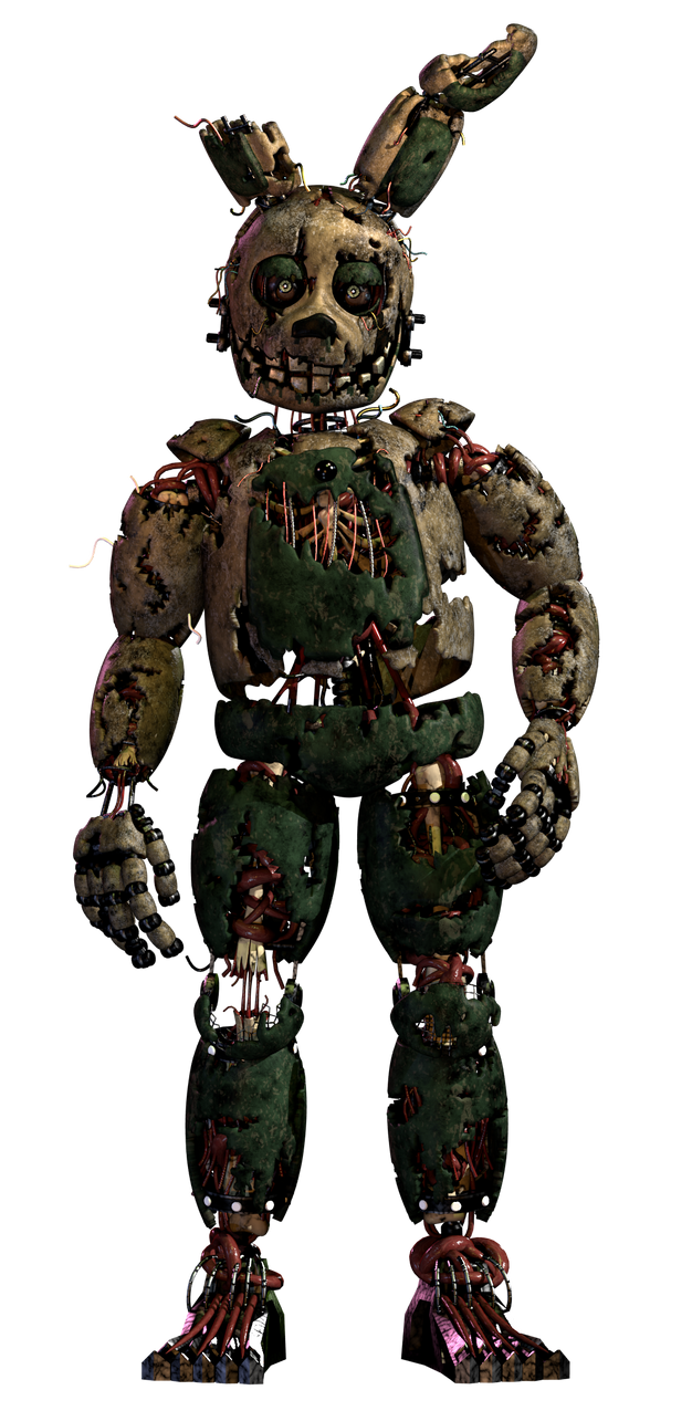 Spring Trap Beta Design Springtrap v14 fullbody render by Torres4 on DeviantArt