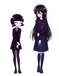 Mizore and Nana - Gloomy Girls (V2) by SketchMeNot-Art
