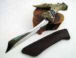 Ebony and Antler railroad spike knife by FearghalBlades