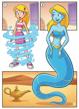 Sabrina Spellman turns into a genie.