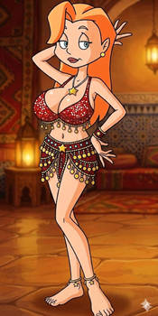 Zelda Spellman as a belly dancer