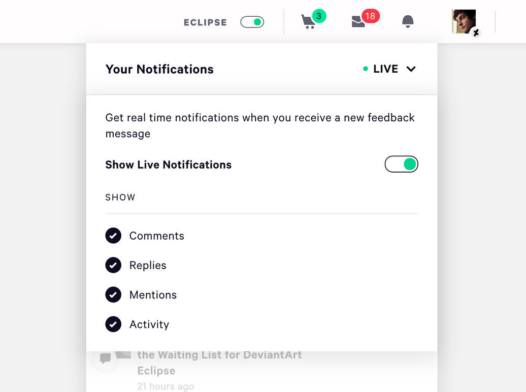 Stay Updated with Live Notifications by team on DeviantArt