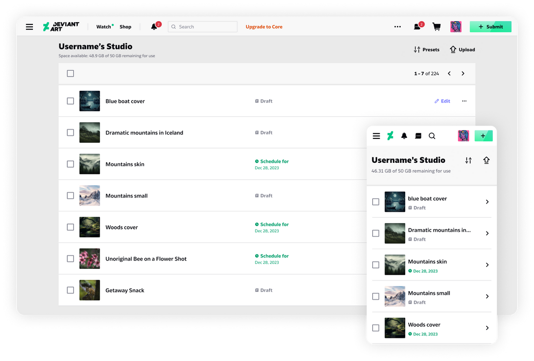 Studnine Deviantart Submit and manage your art from the new Studio! by team on DeviantArt
