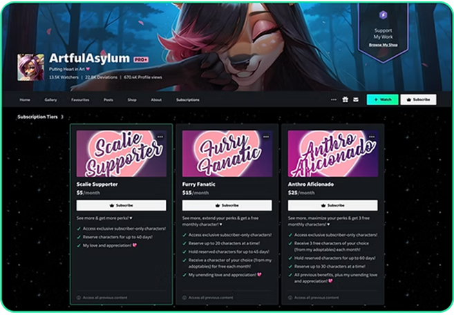 Subscription screenshot