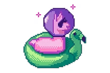 Floating llama graphic