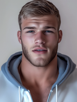 Stillness, straight on.