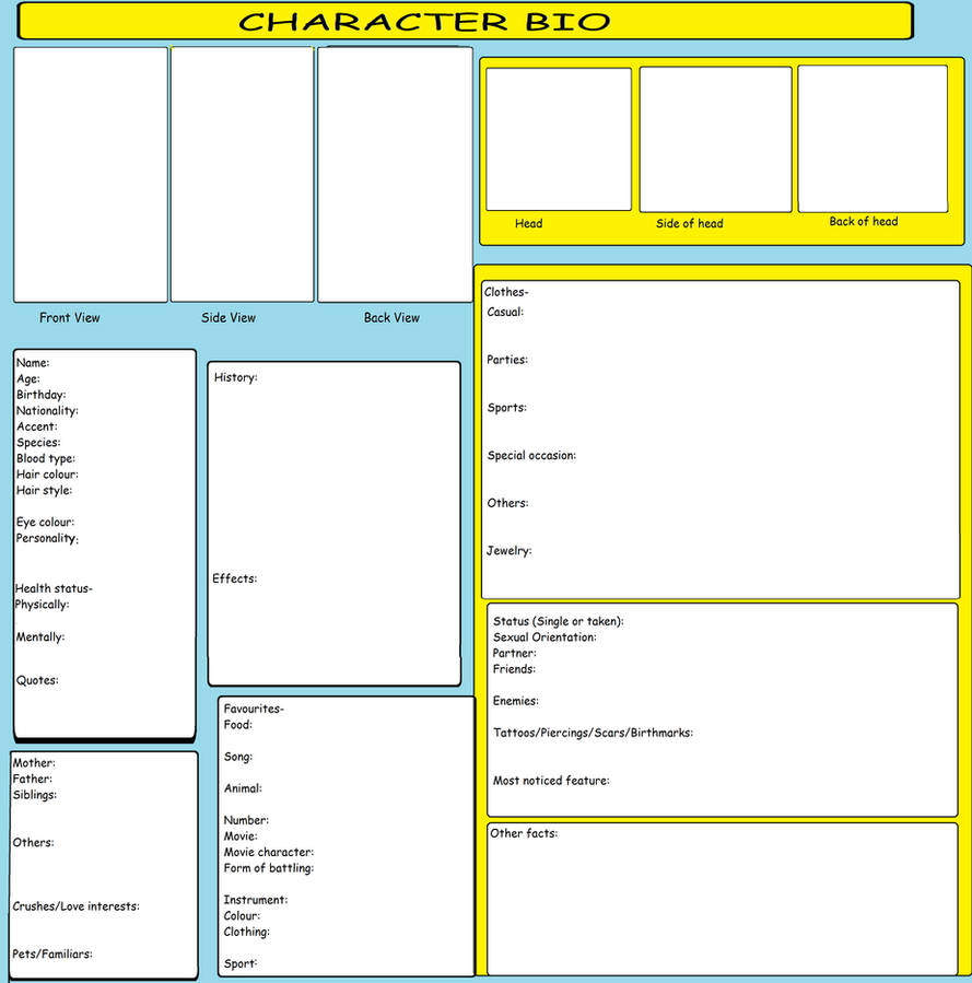 Character Bio Template by kitkattykomodo on DeviantArt Character Bio Template by kitkattykomodo on DeviantArt