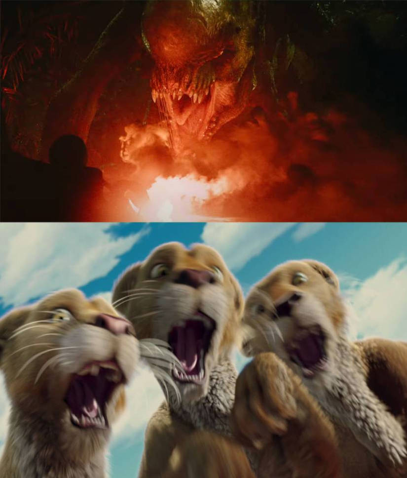 Distortus Rex Scares At three Lioness by Spoulard on DeviantArt