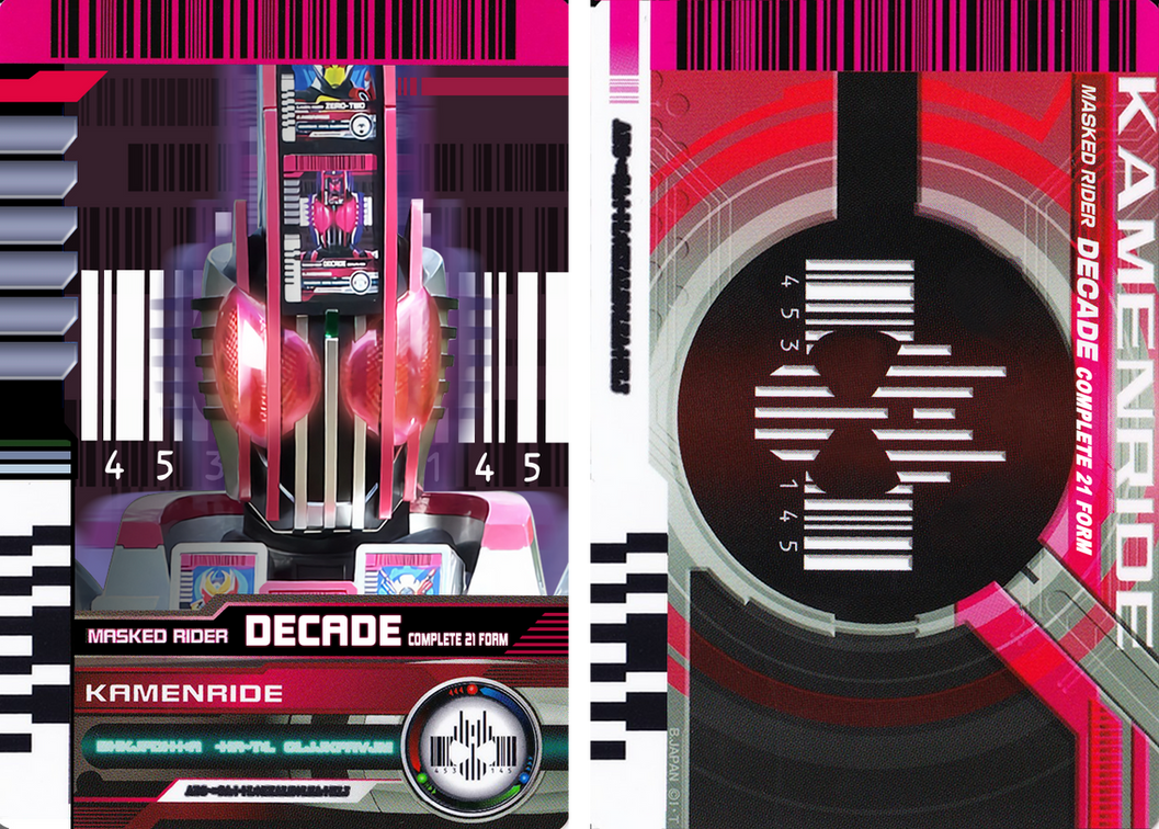 Code Card Decade Kamen Rider Decade Cards Back CSM Rider Card Set Extra