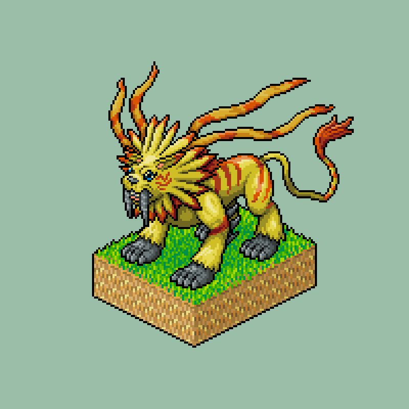 Digimon Evolution Pixel Isometric Digimon SaberLeomon Pixel Art by Fenrimon on DeviantArt
