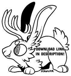 F2U Jumpy Jackalope Lineart