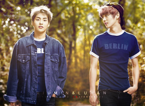 EXO LUHAN XIUMIN black and white photo Colorize