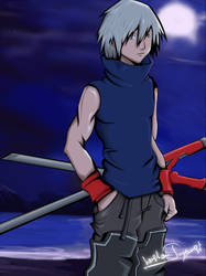 anime teen with swords