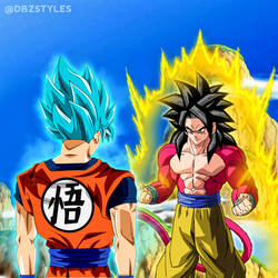 Son Goku SSJ Blue VS Son Goku SSJ4!