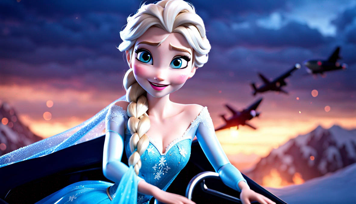 Frozen Elsa riding the black plane loop de loop fl by EM5T7I on DeviantArt