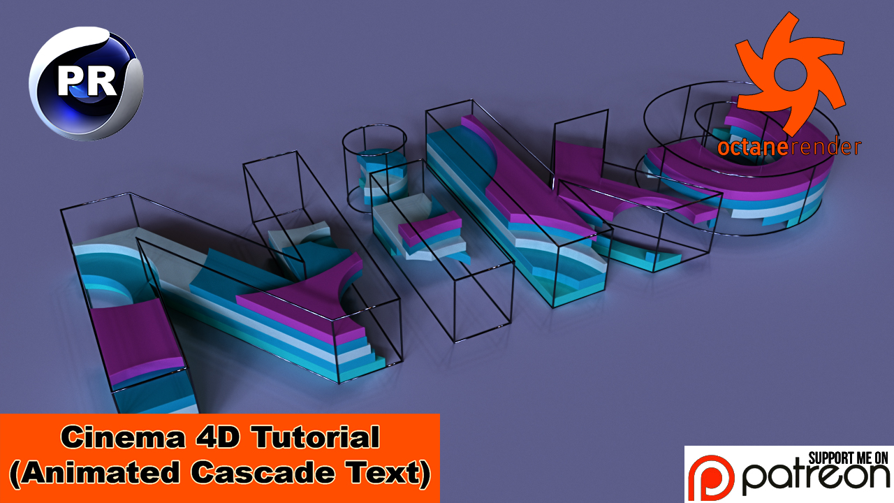 Animated Cascade Text (Cinema 4D Tutorial) by NIKOMEDIA