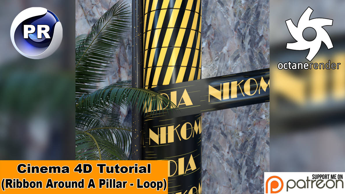 RIBBON AROUND A PILLAR - LOOP (Cinema 4D Tutorial) by NIKOMEDIA on ...